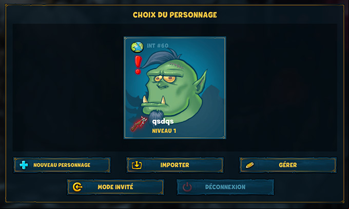 création personnage shakes and fidget